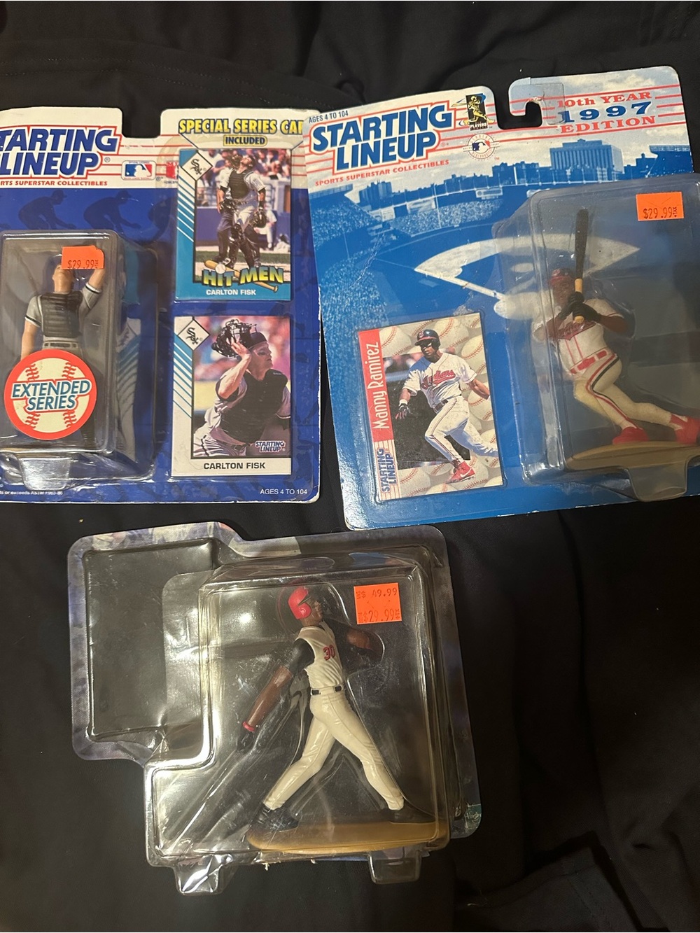 Ken Griffey jr Carlton Fisk manny ramirez lot of 3 Figures starting lineup